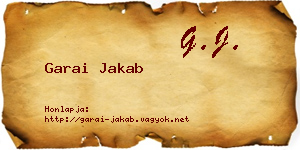 Garai Jakab névjegykártya